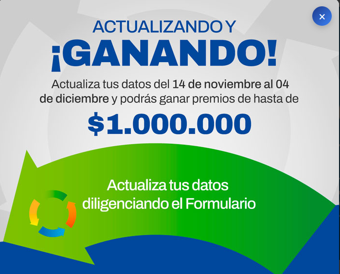 Actualiza tus datos y gana!